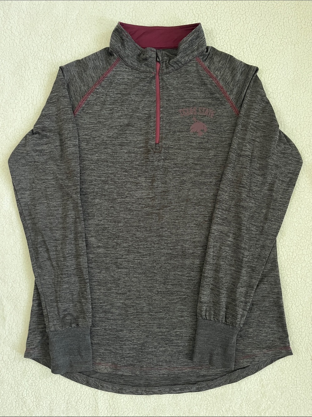 Women’s Texas State University Heather Charcoal Half-Zip Performance Pullover